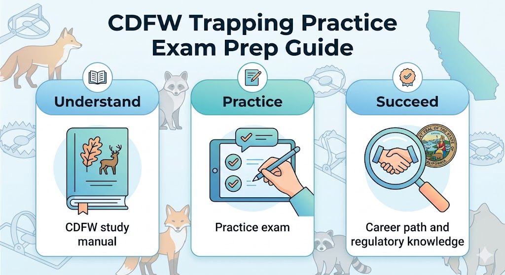 California Department of Fish and Wildlife Trapping Practice Exam Banner