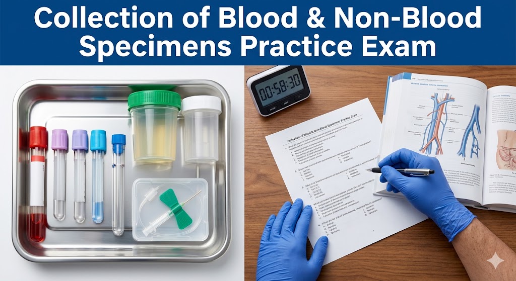 Collection of Blood and Non-Blood Specimens Practice Exam Banner