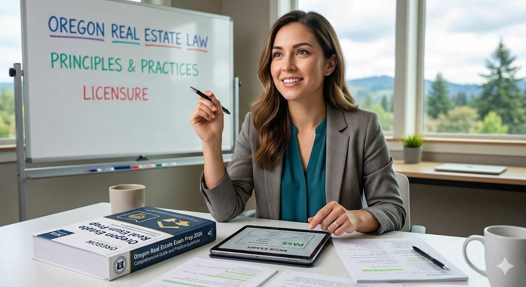 Oregon Real Estate Exam Prep 2026 | Real Estate Practice Questions Banner