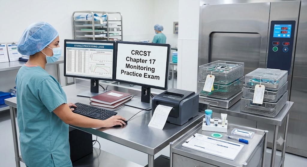 IAHCSMM CRCST Practice Test – Chapter 17 Monitoring and Record Keeping for Sterile Processing Banner