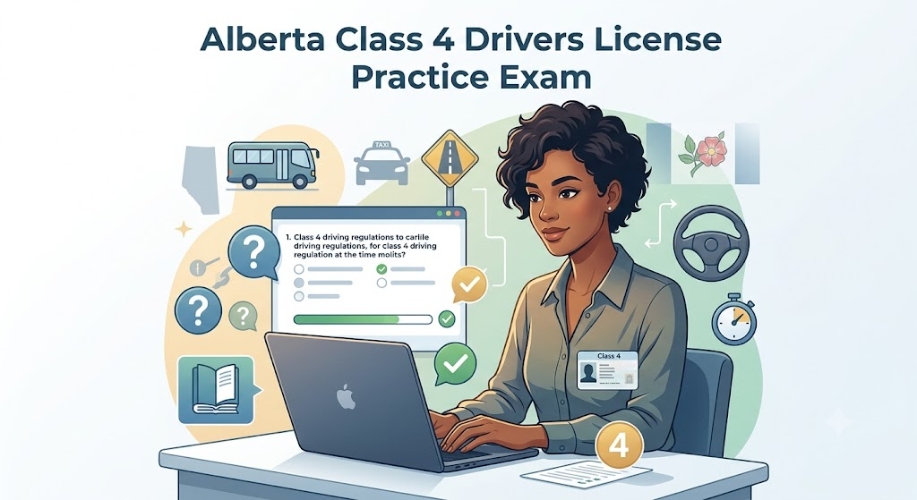 Alberta Written Class 4 Drivers License Practice Test Banner