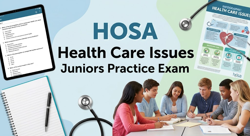 HOSA Health Care Issues Juniors Practice Exam Banner
