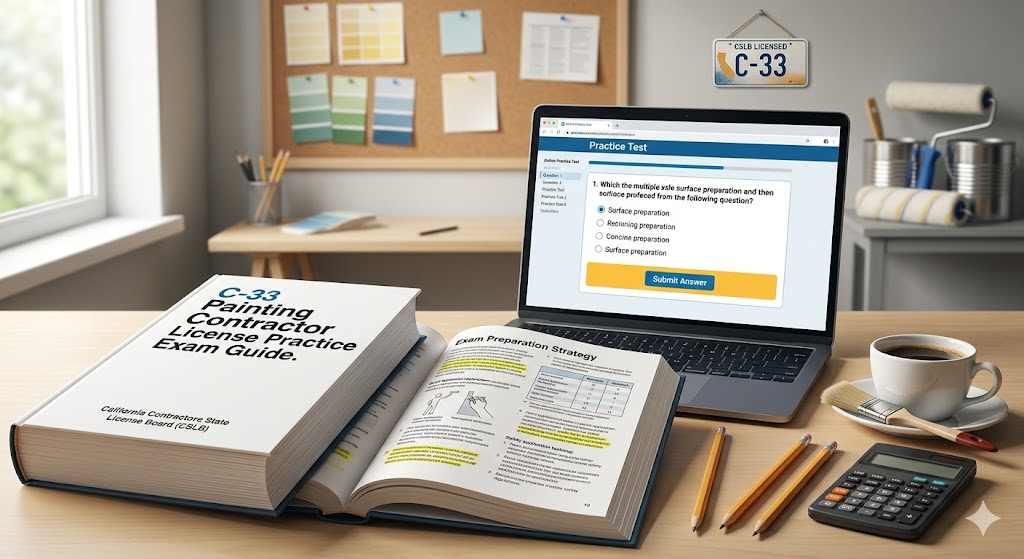 California Painting and Decorating Contractor (C-33) License Practice Exam Banner