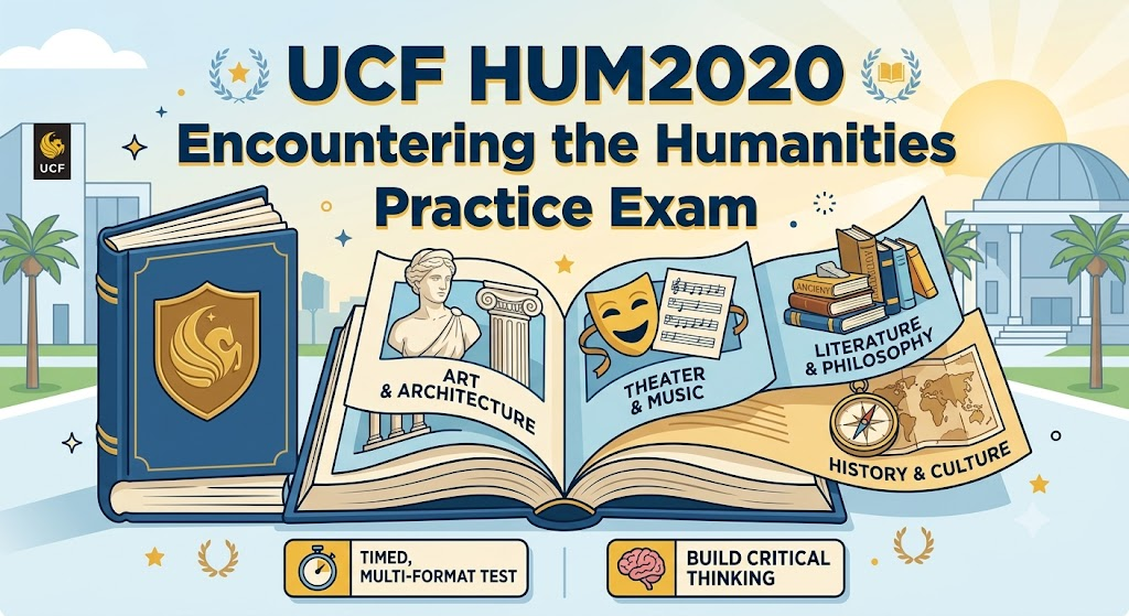 University of Central Florida (UCF) HUM2020 Encountering the Humanities Midterm Practice Exam Banner