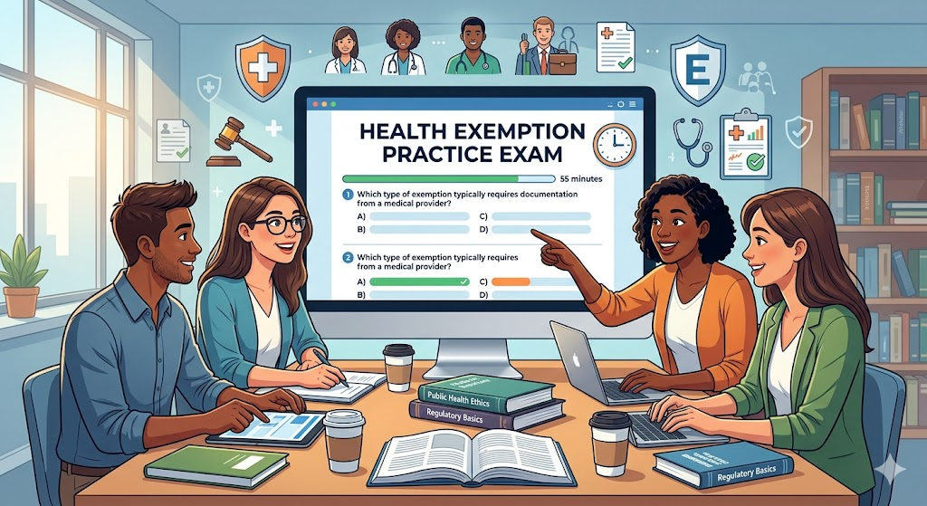 Health Exemption Practice Exam Banner