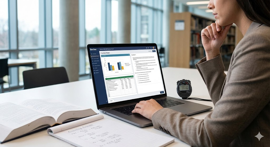 Becker CPA Financial Accounting and Reporting (FAR) Practice Exam Banner