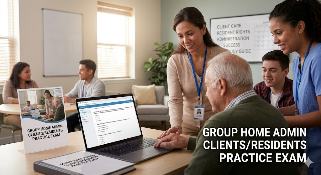 Group Home Admin Clients/Residents Practice Exam Banner