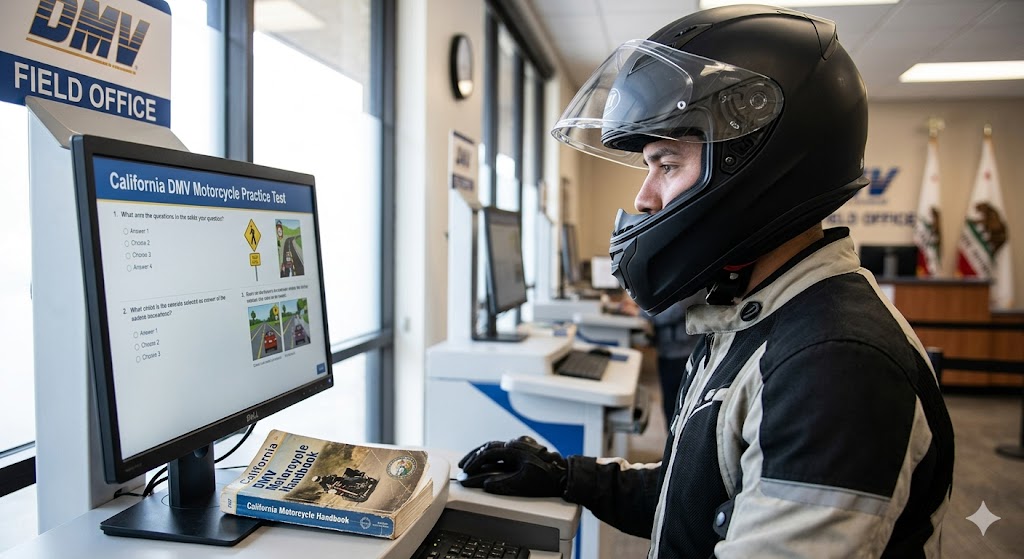 California DMV Motorcycle Practice Test Banner