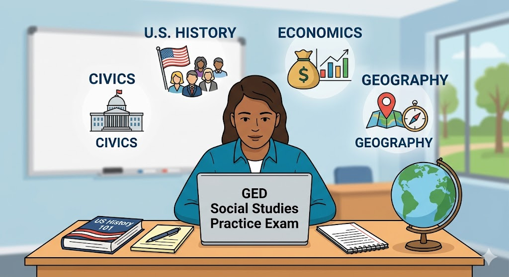 General Educational Development (GED) Social Studies Practice Test Banner