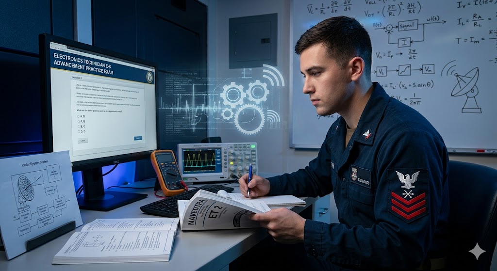 Electronics Technician E-5 Advancement Practice Exam Banner