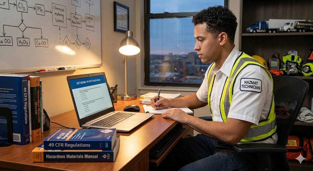 DOT Hazardous Materials (HAZMAT) 49 CFR Practice Exam Banner