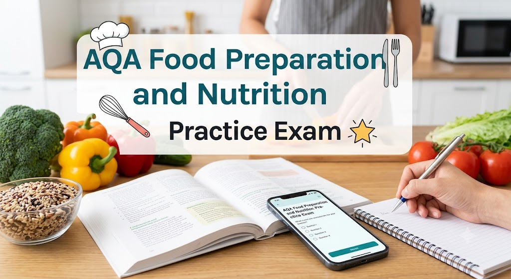 AQA Food Preparation and Nutrition Practice Exam Banner