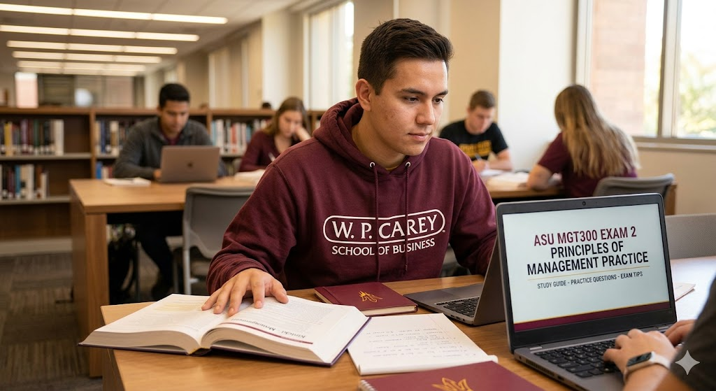 Arizona State University (ASU) MGT300 Principles of Management and Leadership Exam 2 Practice Banner