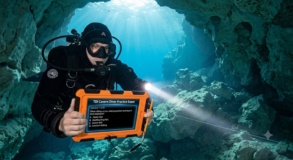 TDI Cavern Diver Practice Exam Banner