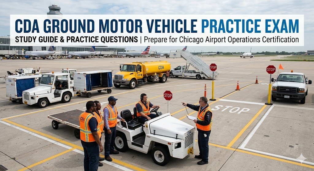 Chicago Department of Aviation (CDA) Ground Motor Vehicle Practice Test Banner
