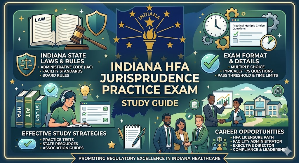 Indiana Health Facility Administrator Jurisprudence Practice Exam Banner