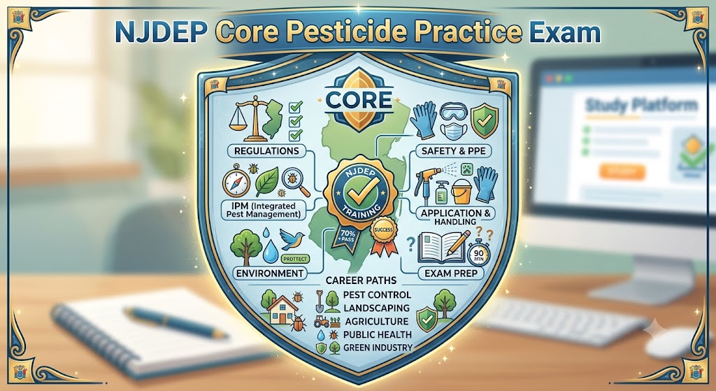 NJDEP Core Pesticide Applicator Training Practice Exam Banner