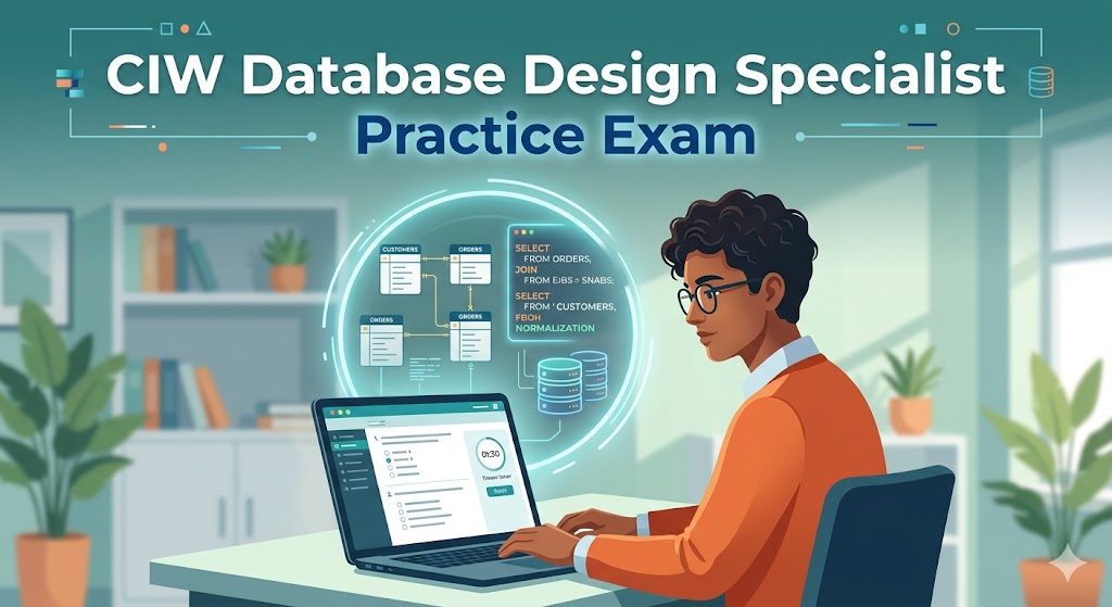CIW Database Design Specialist Practice Test Banner