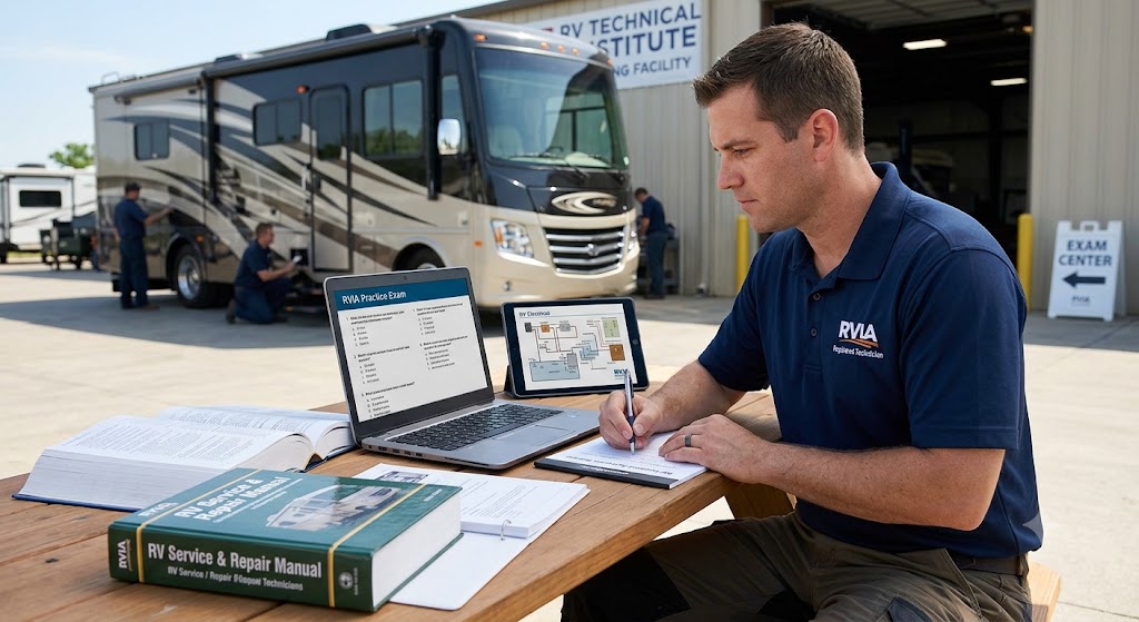 RVIA Registered RV Technician Practice Test Banner