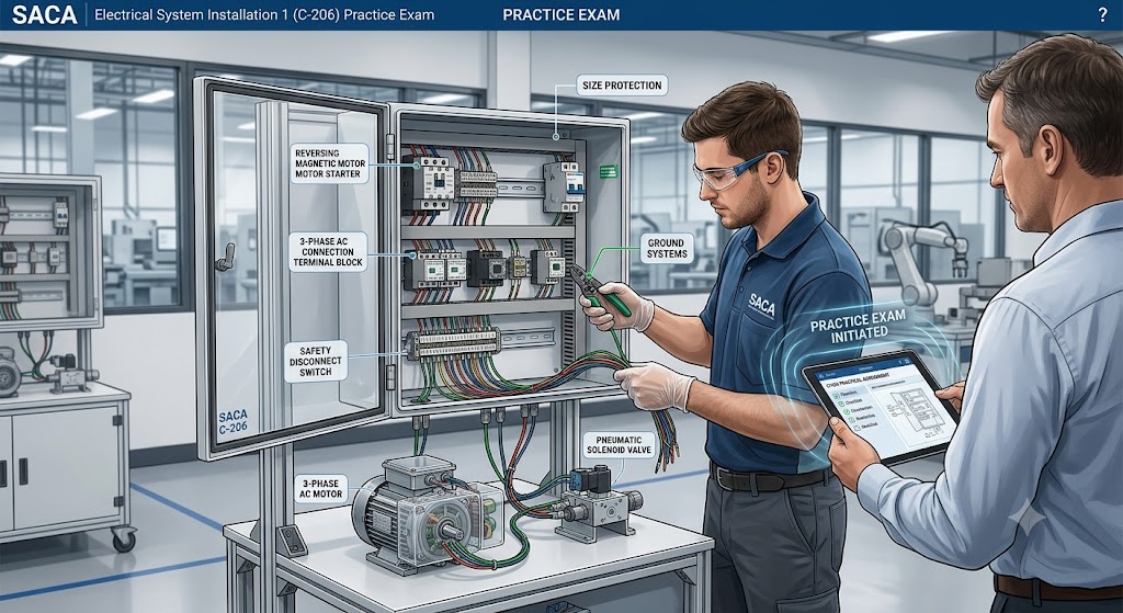SACA Electrical System Installation 1 (C‑206) Practice Exam Banner