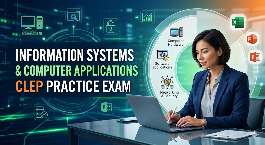 Information Systems and Computer Applications CLEP Prep Practice Exam Banner
