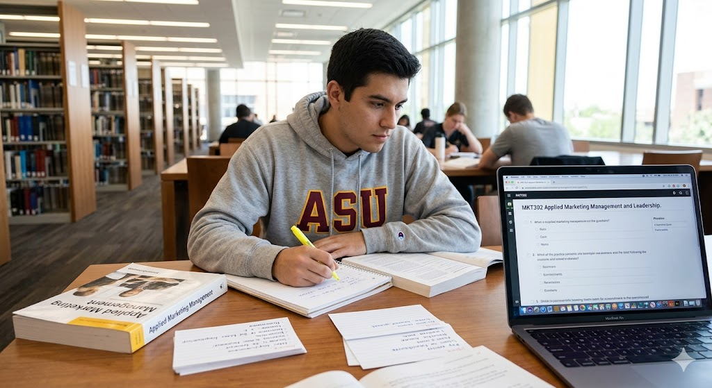 Arizona State University (ASU) MKT302 Applied Marketing Management and Leadership Exam 1 Practice Banner