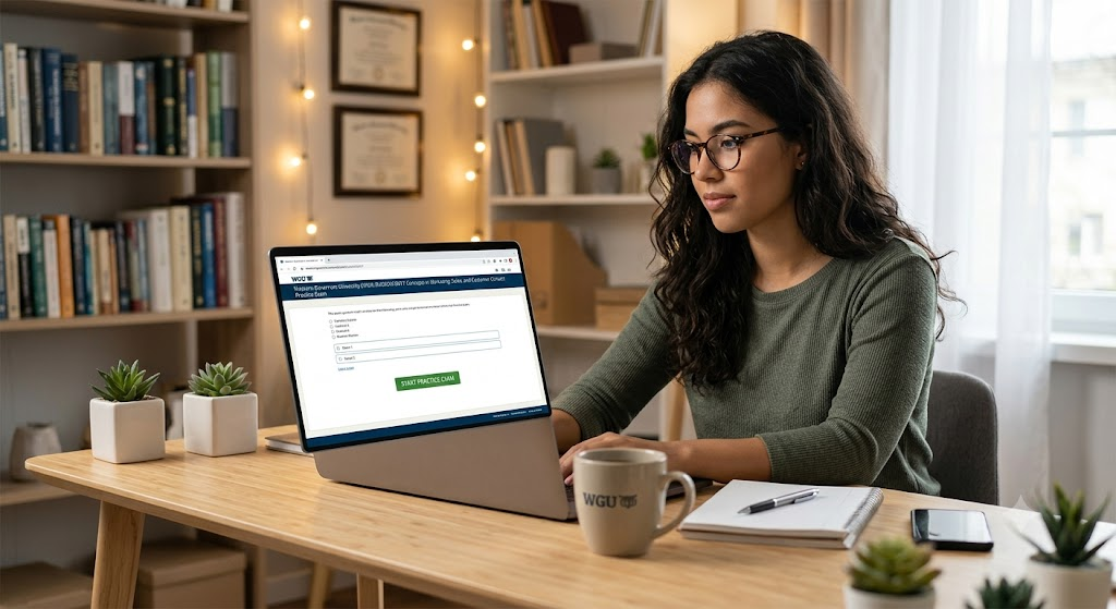Western Governors University (WGU) BUS2050 D077 Concepts in Marketing, Sales, and Customer Contact Practice Exam Banner