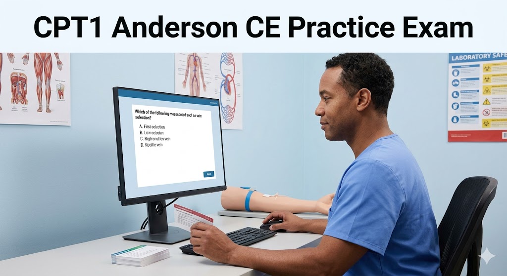 Certified Phlebotomy Technician I (CPT1) Anderson CE Practice Test Banner