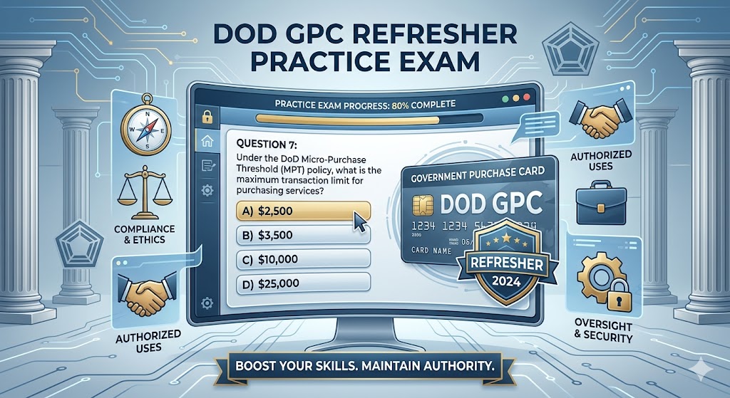 Department of Defense (DoD) Government Purchase Card Refresher Practice Test Banner