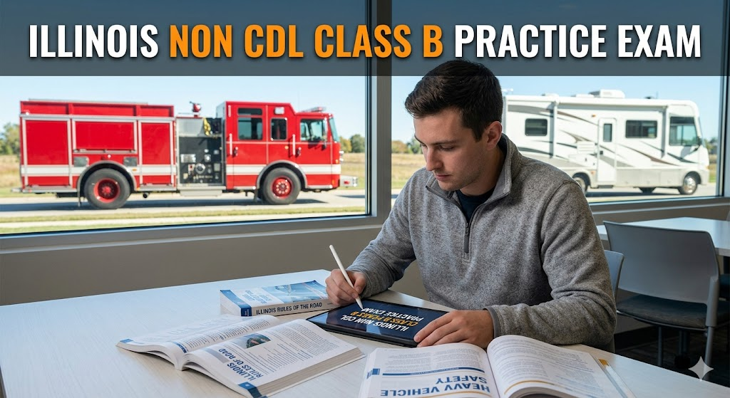 Illinois IDOT Class B Non CDL Permit Practice Test Banner