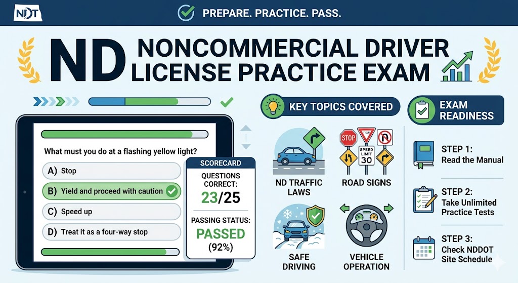 ND Noncommercial Driver License Practice Exam Banner
