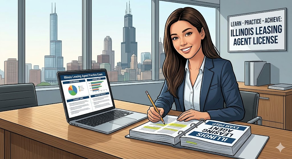 Illinois Leasing Agent Practice Exam Banner
