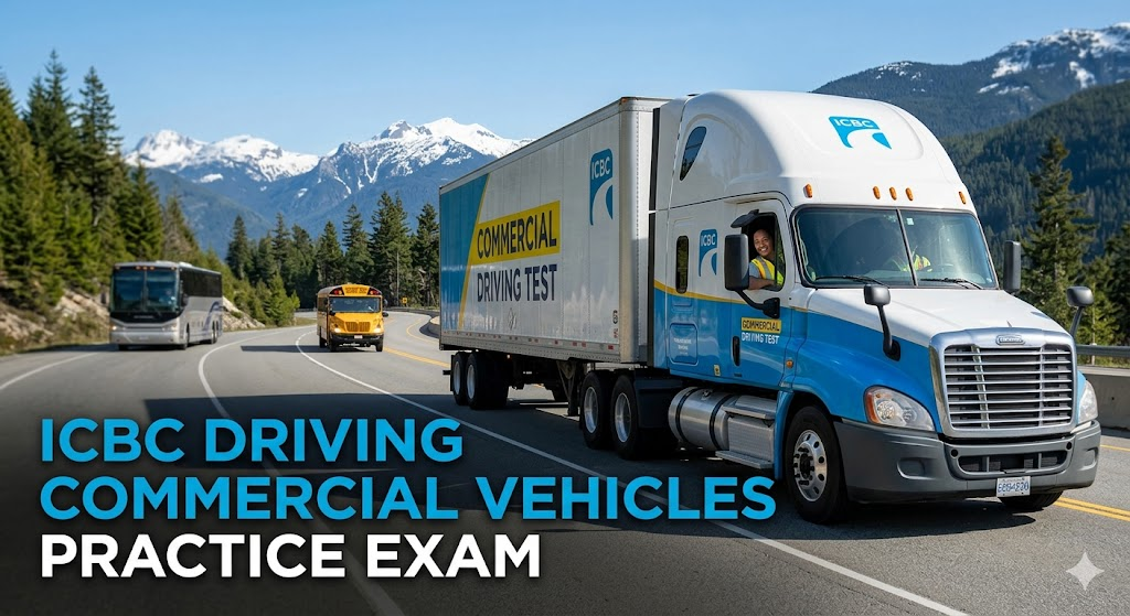 ICBC Driving Commercial Vehicles Practice Exam Banner