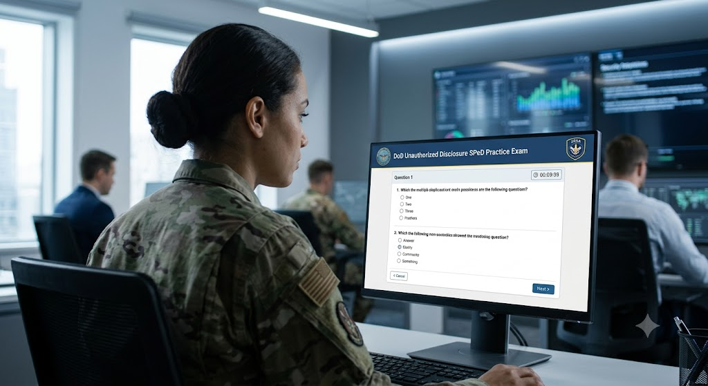 Unauthorized Disclosure for DoD and Industry SPeD Practice Exam Banner