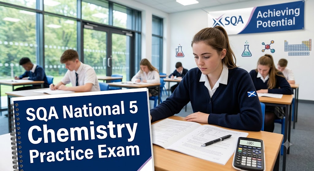 SQA National 5 Chemistry Practice Exam Banner