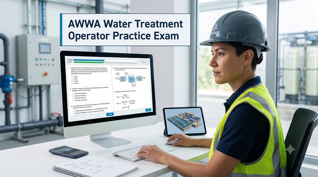 AWWA Water Treatment Operator Certification Practice Test Banner