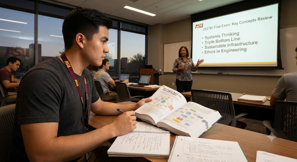 Arizona State University (ASU) CEE181 Technological, Social, and Sustainable Systems Final Practice Exam Banner