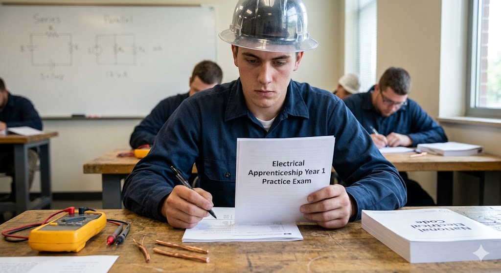 Electrical Apprenticeship Year 1 Practice Exam Banner