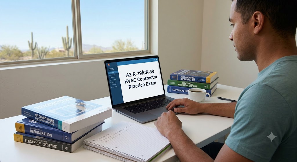 Arizona R-39/CR-39 Residential and Commercial Air Conditioning and Refrigeration HVAC Contractor Practice Exam Banner