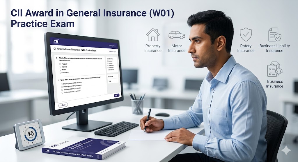 CII Certificate in Insurance - Award in General Insurance (non-UK) (W01) Practice Test Banner