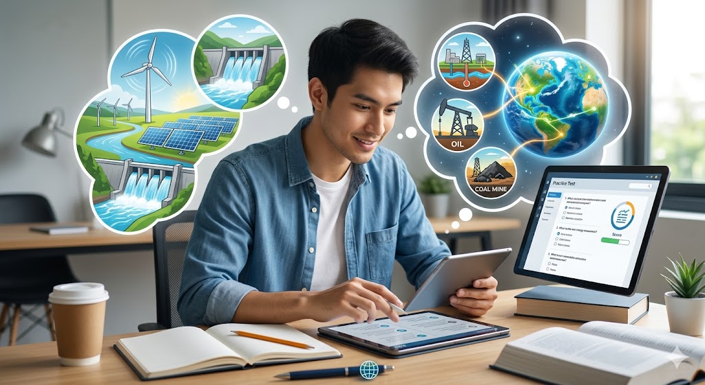 Earth & Human Activity – Energy Resources Practice Test Banner