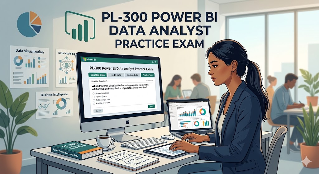 PL-300 Visualize and Analyze Data Practice Test Banner