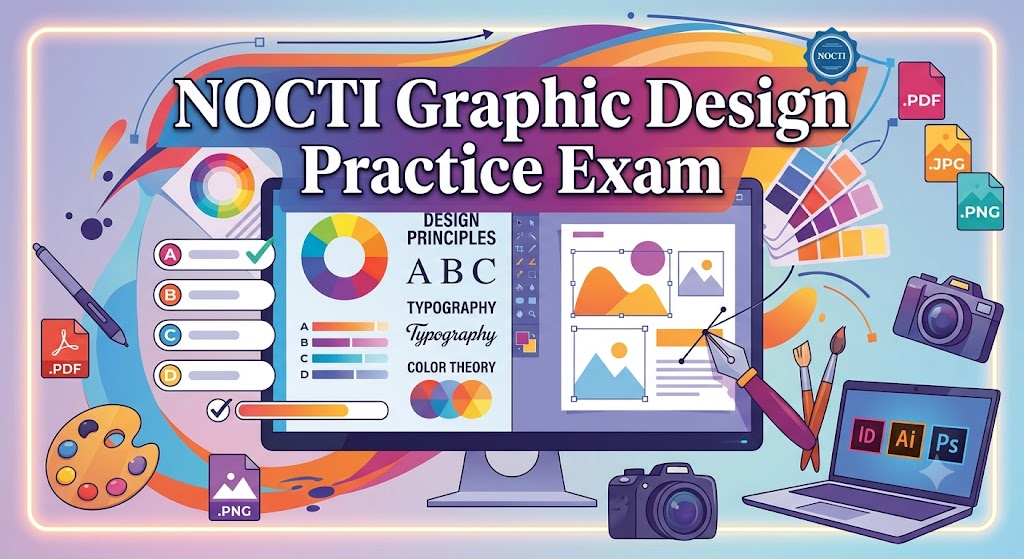 NOCTI Graphic Design Practice Exam Banner
