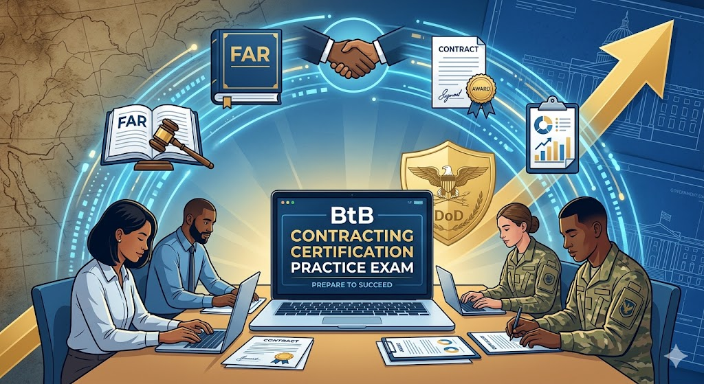 Back‑to‑Basics (BtB) Contracting Certification Practice Exam Banner