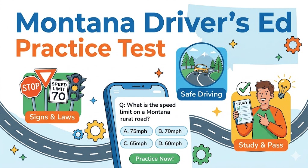 Montana Driver's Ed Practice Test Banner