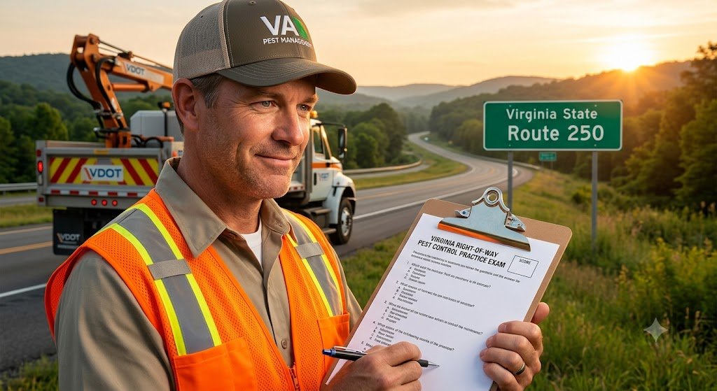 Virginia Right-of-Way Pest Control Practice Exam Banner