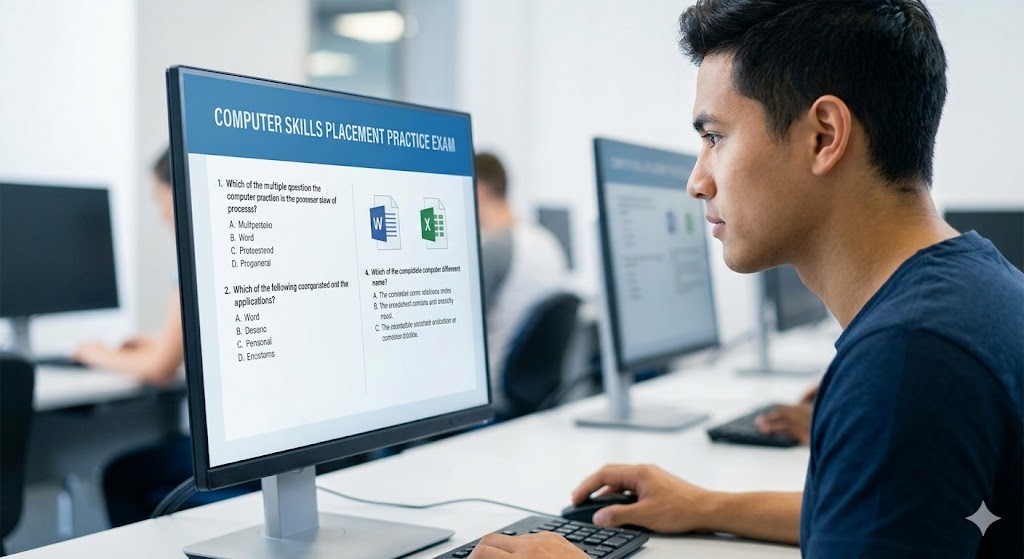 Computer Skills Placement Practice Exam Banner