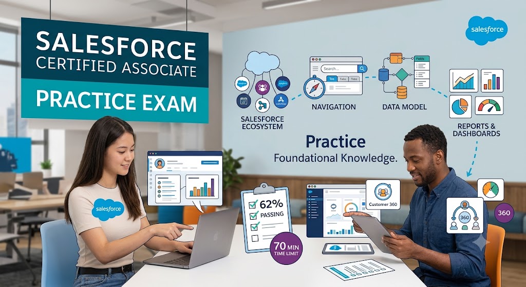 Salesforce Certified Associate Practice Exam Banner