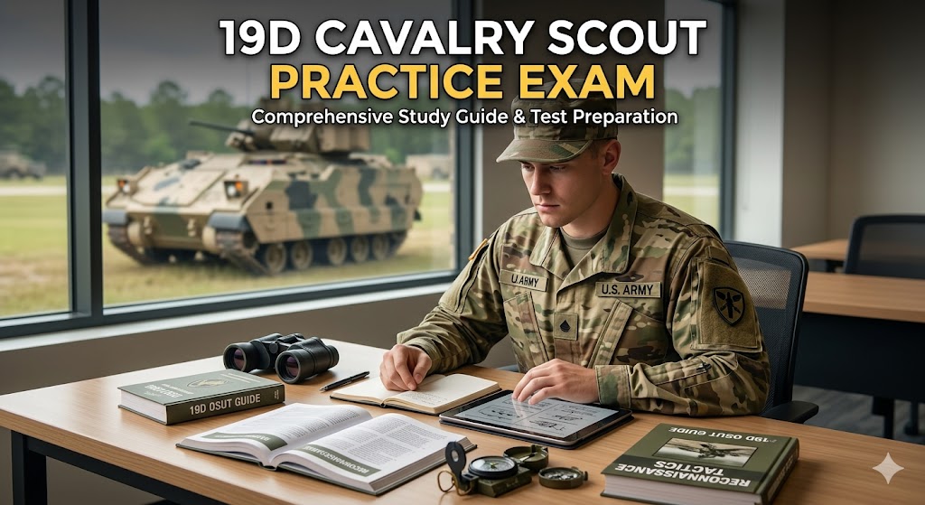 19D Cavalry Scout Practice Exam Banner