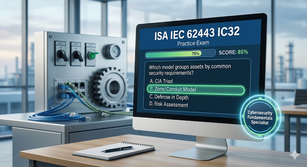 ISA/IEC 62443 Cybersecurity Fundamentals Specialist (IC32) Practice Test Banner
